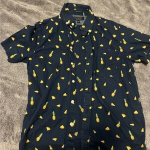 Banana Republic Dark Blue Pineapple Print Shirt
